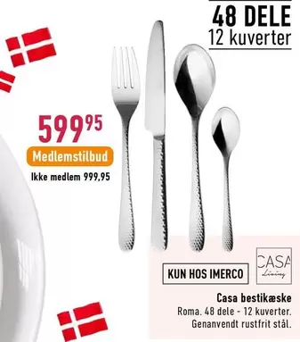 Casa bestikæske Roma bestikssæt