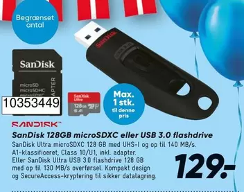128GB microSDXC or USB 3.0 flashdrive