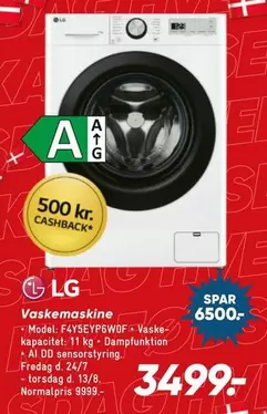 Lg - Vaskemaskine Model: F4Y5EYP6WDF