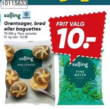 Grøntsager, brød eller baguettes