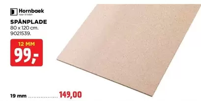 SPÅNPLADE 80 x 120 cm. 9021539