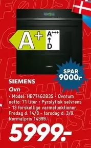 Siemens - Ovn HB774G2B3S