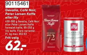 90115461 Gevalia, Café Noir, Peter Larsen Kaffe eller Illy