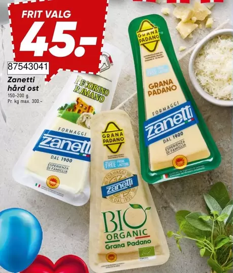 Bio - Zanetti hård ost 87543041