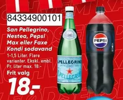 Pepsi - San Pellegrino, Nestea, Max eller Faxe Kondi sodavand 84334900101