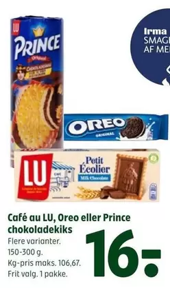 Prince - Café au LU, Oreo eller  chokoladekiks