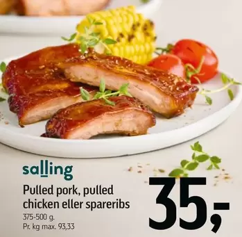 Pulled pork, pulled chicken eller spareribs