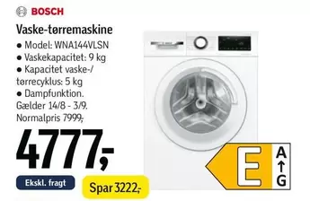 Bosch - Vaske-tørremaskine WNA144VLSN