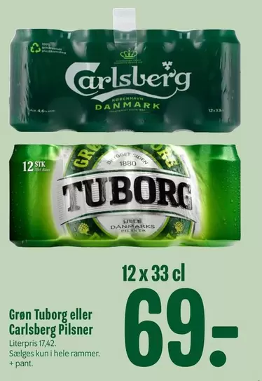 Carlsberg - Grøn Tuborg eller Pilsner