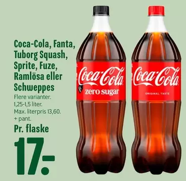 Coca Cola - Coca-Cola, Fanta, Tuborg Squash, Sprite, Fuze, Ramlösa eller Schweppes