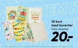 Kort - 10 kort med kuverter
