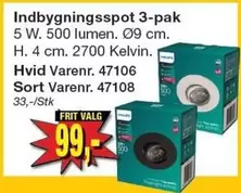 Philips - Indbygningsspot 3-pak