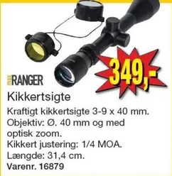 Kikkertsigte Kraftigt kikkertsigte 3-9 x 40 mm.