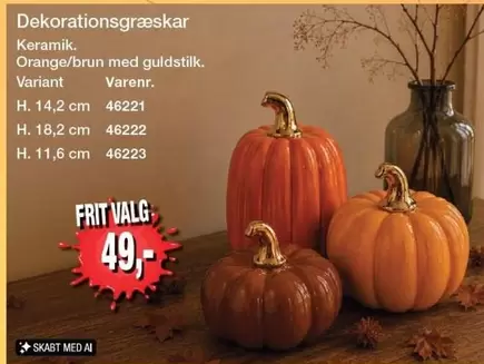 Keramik - Dekorationsgræskar
