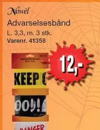 Advarselsbånd L. 3,3, m. 3 stk. Varenr. 41358