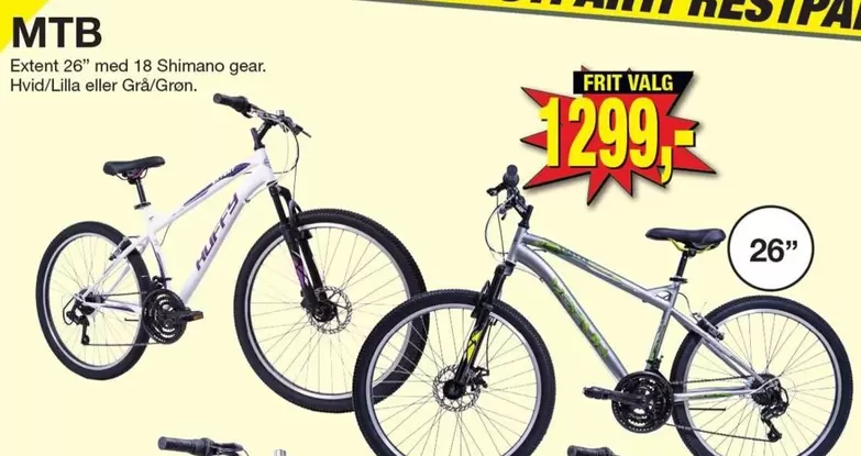 MTB Extent 26" med 18 Shimano gear