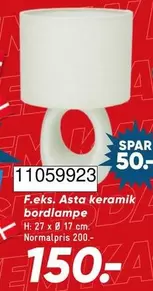 Keramik - F.eks. Asta keramik bordlampe 11059923