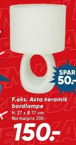 Keramik - F.eks. Asta keramik bordlampe 11059923