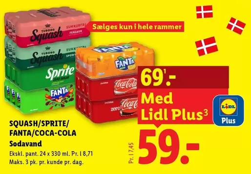 Coca Cola - SQUASH/SPRITE/FANTA/COCA-COLA Sodavand