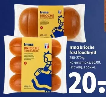 Irma brioche fastfoodbrød