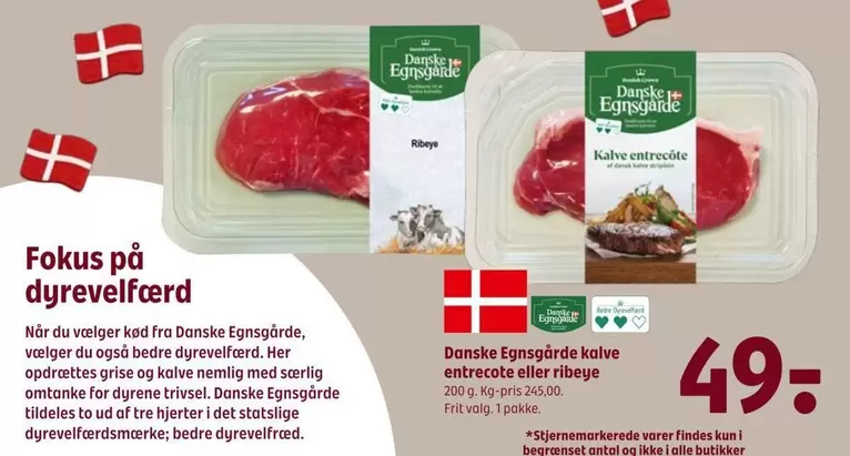 Danske Egnsgårde kalve entrecote eller ribeye
