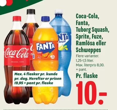 Coca Cola - Coca-Cola, Fanta, Tuborg Squash, Sprite, Fuze, Ramlösa eller Schweppes