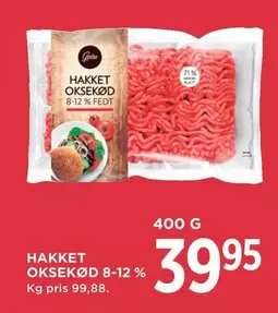 Hakket oksekød 8-12 % fedt