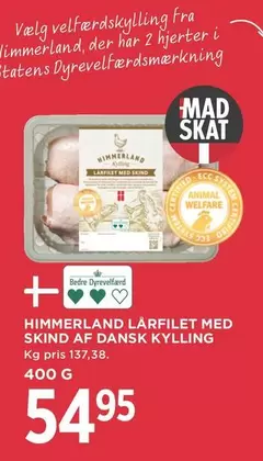 HIMMERLAND LÅRFILET MED SKIND AF DANSK KYLLING