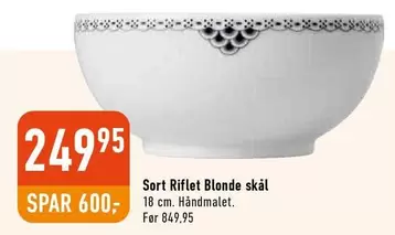 Sort Riflet Blonde skål