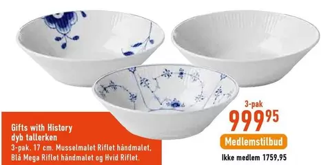 Musselmalet Riflet Håndmalet Blå Mega Riflet Håndmalet