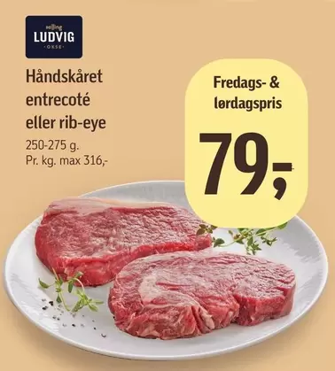 Håndskåret entrecote eller rib-eye