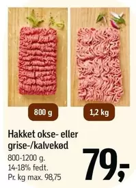 Hakket okse- eller grise-/kalvekød