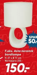 Keramik - Asta keramik bordlampe