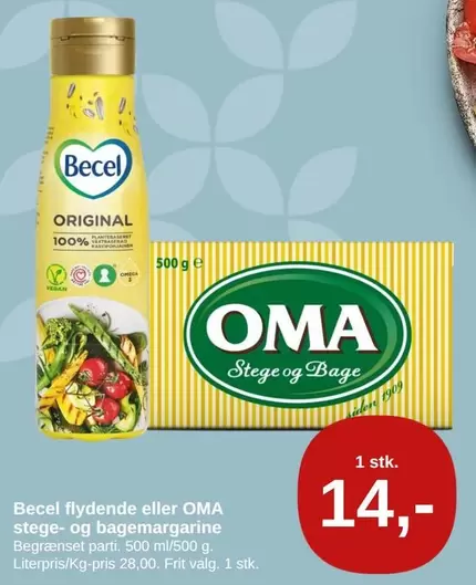 Omega - flydende eller stege- og bagemargarine