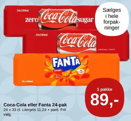 Coca Cola - Coca-Cola eller Fanta 24-pak