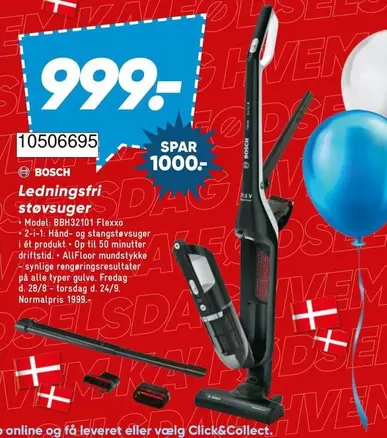 Bosch - Ledningsfri Støvsuger BBH32110 Flexxo
