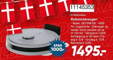 Electrolux - Robotstøvsuger Model ER71HW1UG - 4000