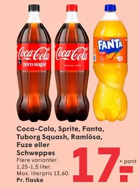 Coca Cola - Coca-Cola, Sprite, Fanta, Tuborg Squash, Ramlösa, Fuze eller Schweppes