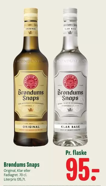 Brøndums Snaps Original, Klar eller Fadlagret