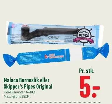 Børneslik eller Skipper's Pipes Original