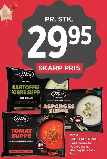 Den - Kartoffel Porre Suppe, Asparges Suppe, Tomat Suppe