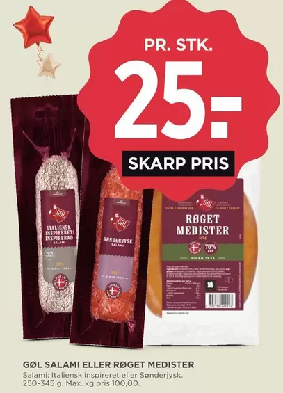 GØL SALAMI ELLER RØGET MEDISTER