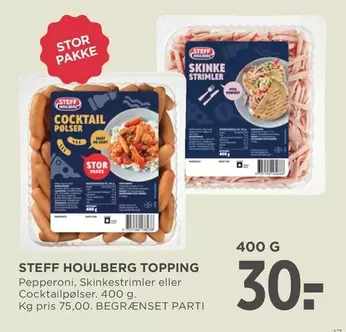 COCKTAIL PØLSER, Pepperoni, Skinkestrimler
