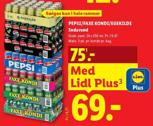 Pepsi - PEPSI/FAXE KONDI/EGEKILDE Sodavand