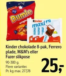 Kinder - chokolade 8-pak, Fazers slikpose