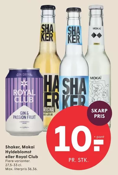 Shaker, Mokai Hyldeblomst eller Royal Club Gin & Passion Fruit