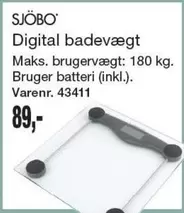 Digital badevægt Varenr. 43411
