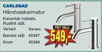 Håndvaskarmatur