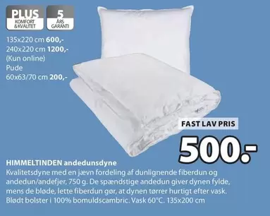 HIMMELTINDEN andedunsdyne