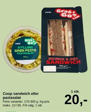 Coop sandwich eller pastasalat
